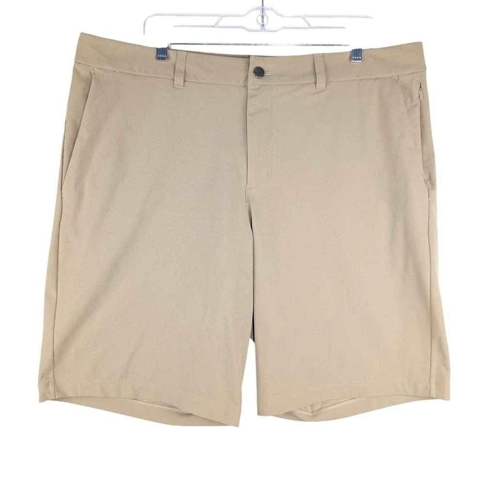 Lululemon Commission Shorts Mens 38‎ Tan Khaki Golf Casual Technical Chino